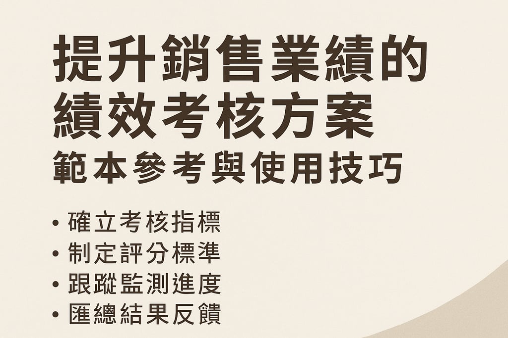 提升销售业绩的绩效考核方案范本参考与使用技巧