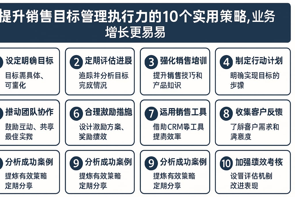 提升销售目标管理执行力的10个实用策略，业务增长更容易