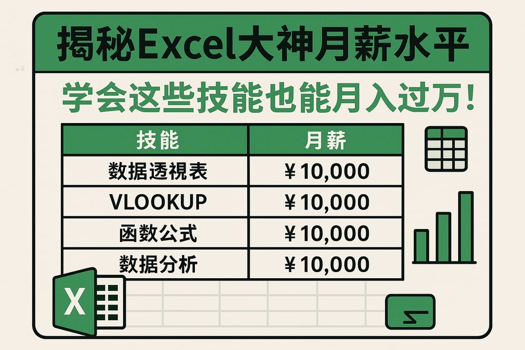 揭秘excel大神月薪水平，学会这些技能也能月入过万！