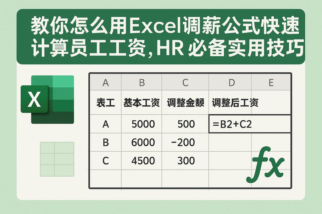 教你怎么用Excel调薪公式快速计算员工工资，HR必备实用技巧