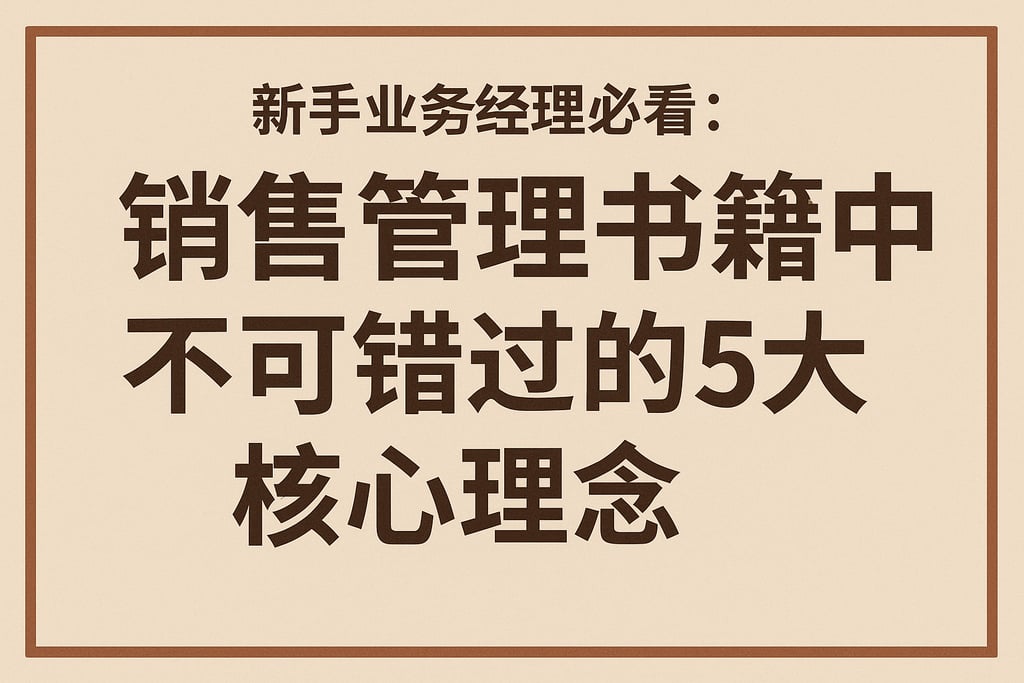 新手业务经理必看：销售管理书籍中不可错过的5大核心理念