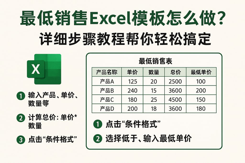 最低销售excel模板怎么做？详细步骤教程帮你轻松搞定