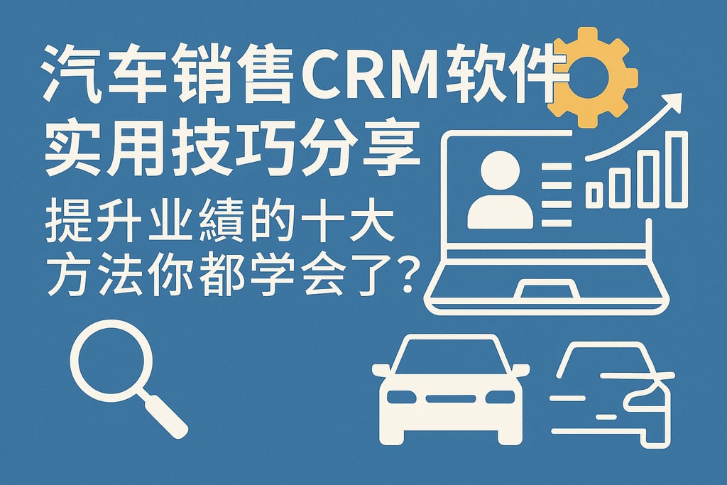 汽车销售CRM软件实用技巧分享，提升业绩的十大方法你都学会了吗？