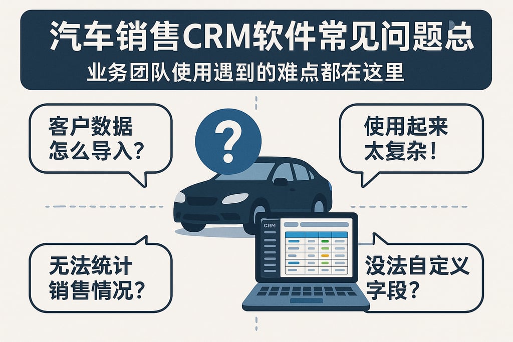 汽车销售CRM软件常见问题汇总，业务团队使用遇到的难点都在这里