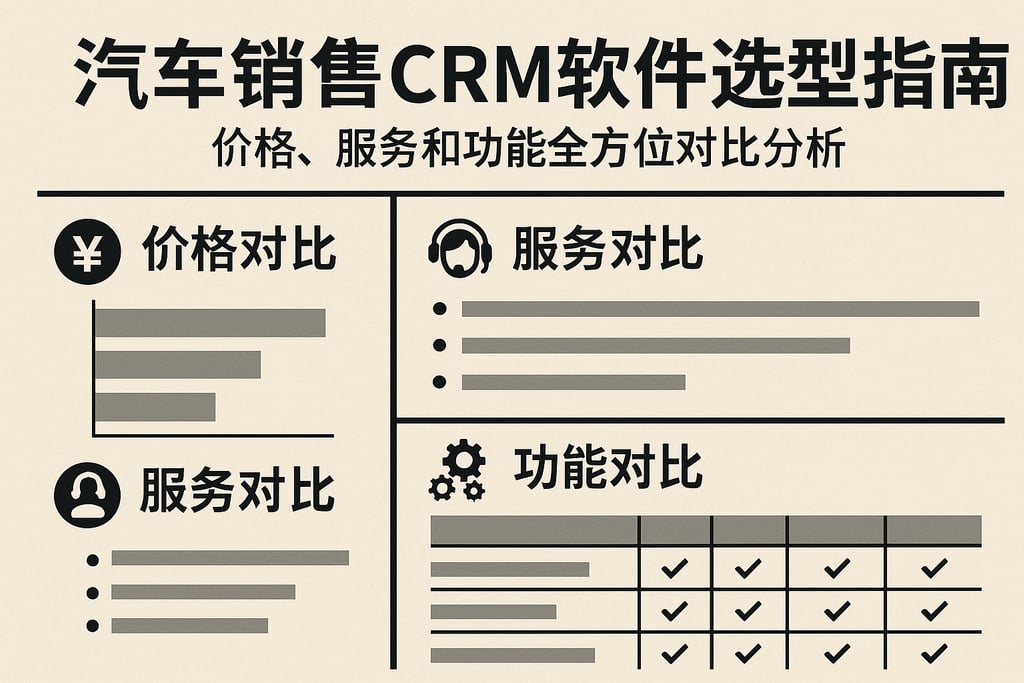 汽车销售CRM软件选型指南：价格、服务和功能全方位对比分析