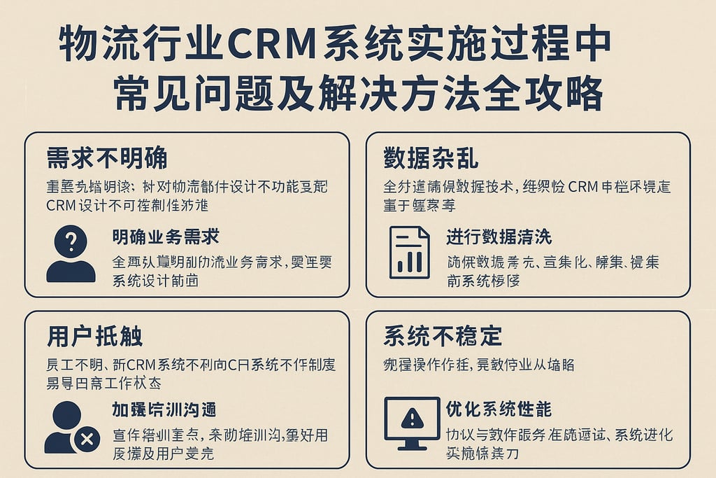 物流行业CRM系统实施过程中常见问题及解决方法全攻略