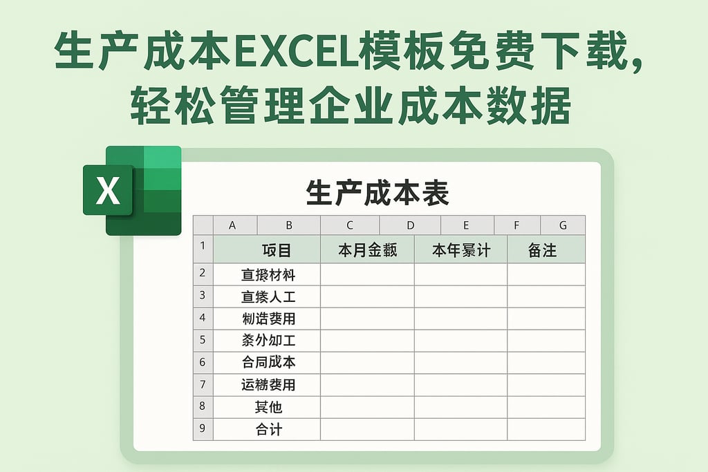 生产成本excel模板免费下载，轻松管理企业成本数据