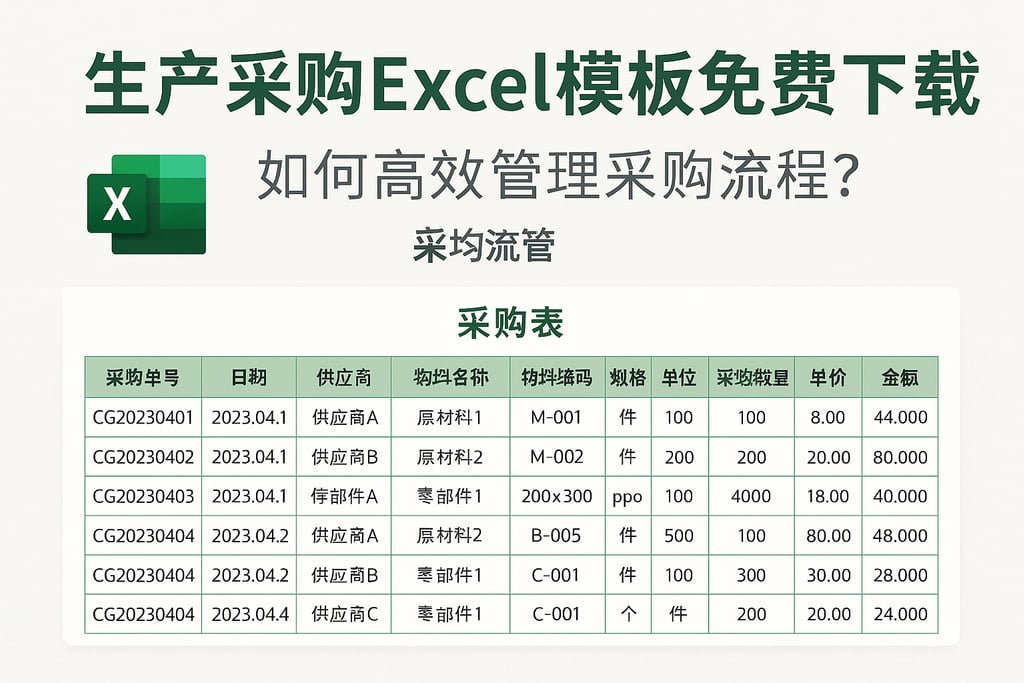 生产采购excel模板免费下载，如何高效管理采购流程？