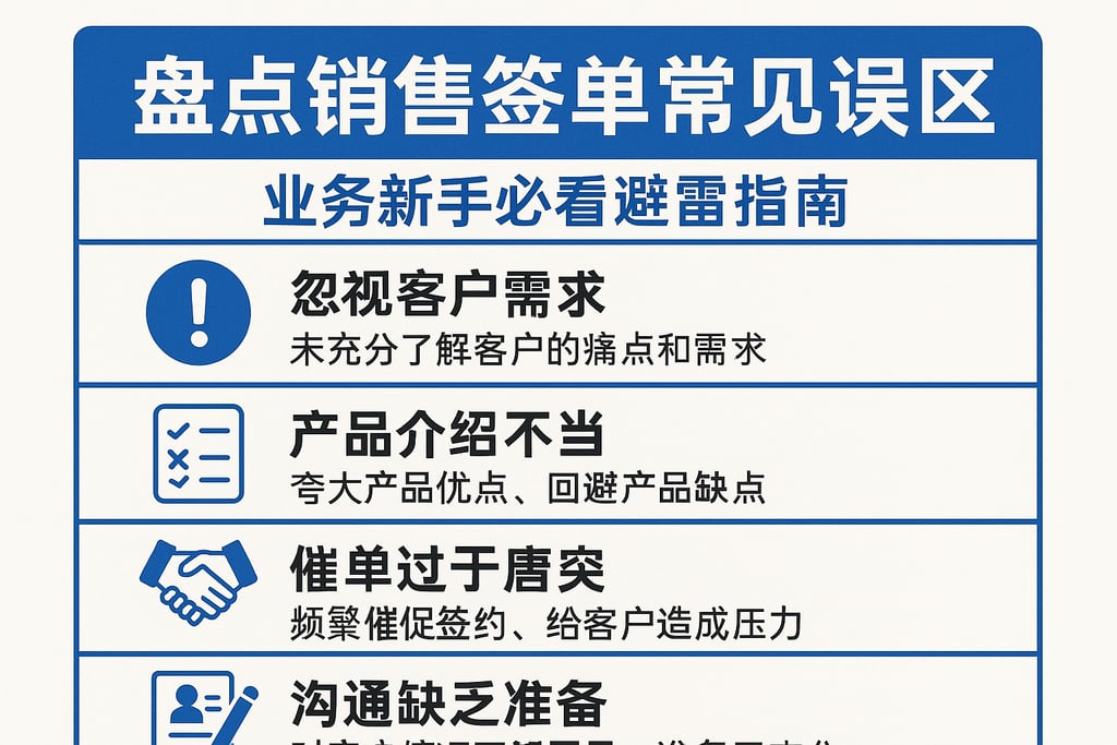盘点销售签单常见误区，业务新手必看避雷指南