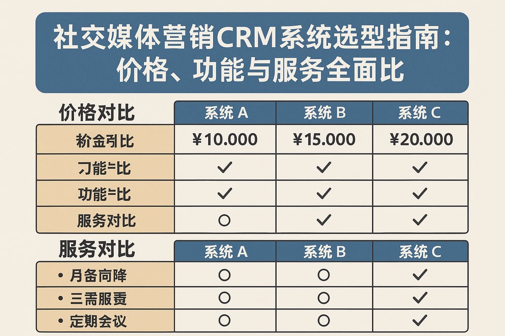 社交媒体营销CRM系统选型指南：价格、功能与服务全面对比