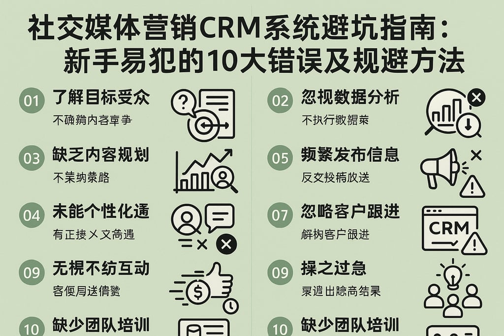 社交媒体营销CRM系统避坑指南：新手易犯的10大错误及规避方法