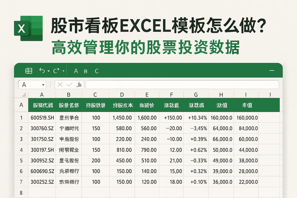 股市看板excel模板怎么做？高效管理你的股票投资数据
