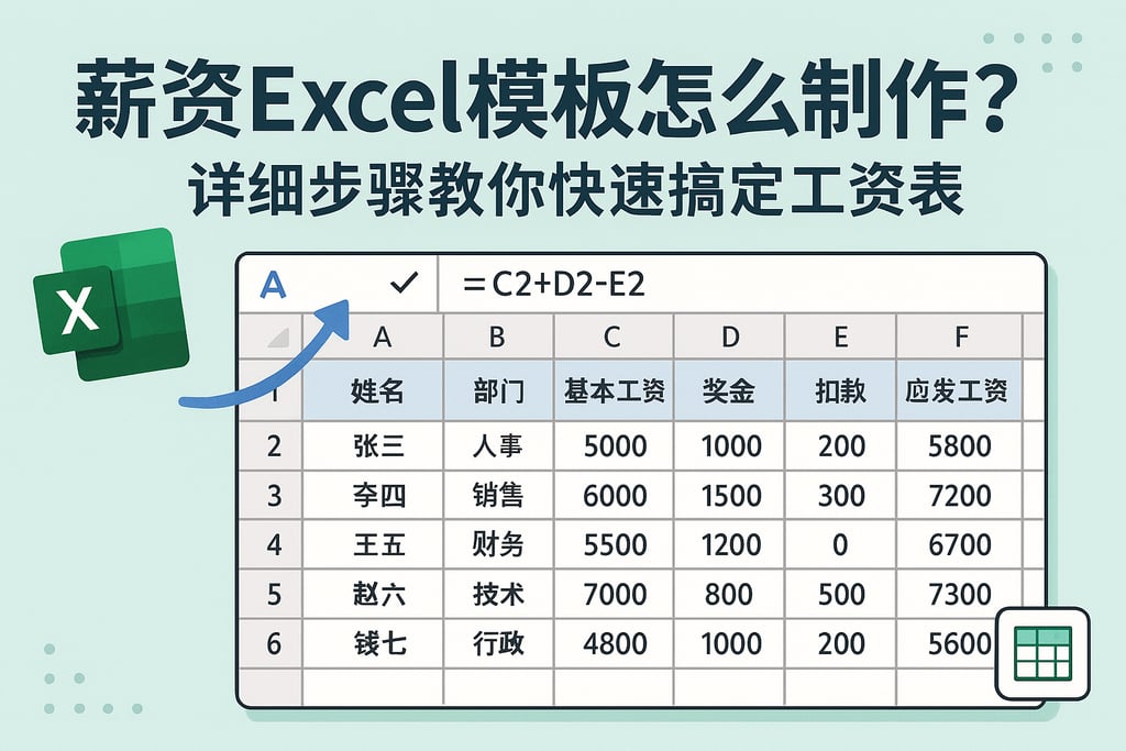 薪资excel模板怎么制作？详细步骤教你快速搞定工资表