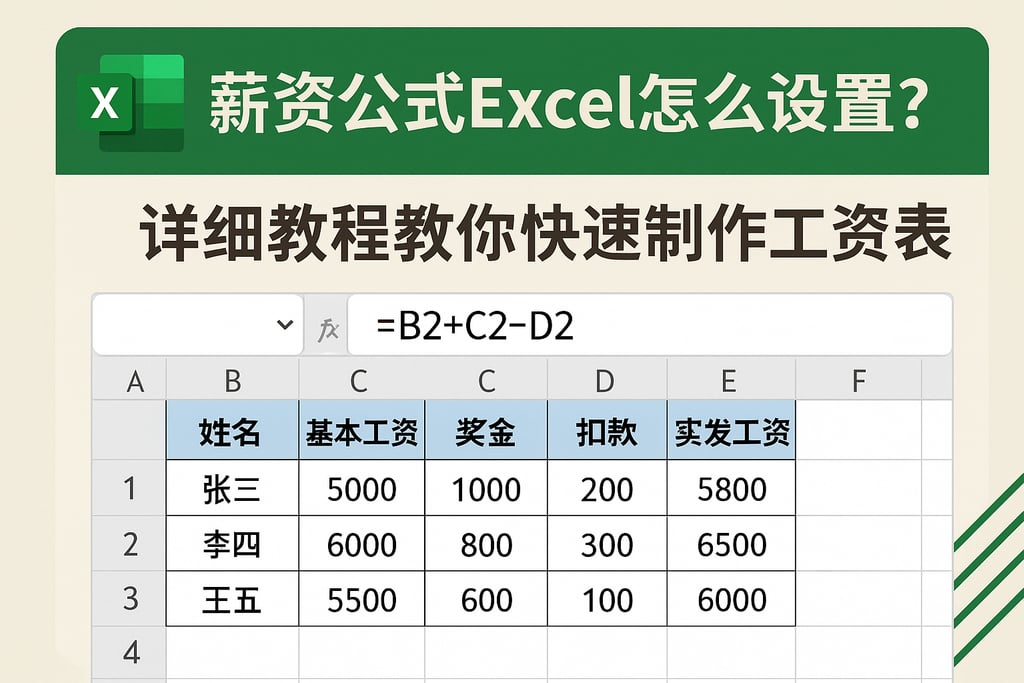 薪资公式excel怎么设置？详细教程教你快速制作工资表