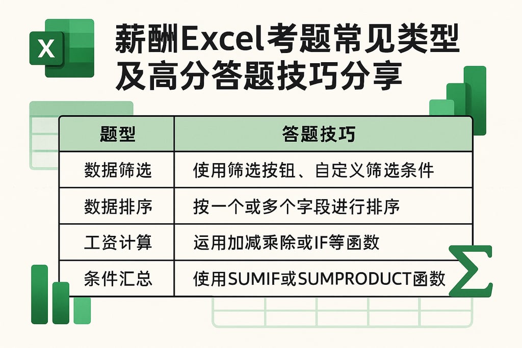 薪酬excel考题常见类型及高分答题技巧分享
