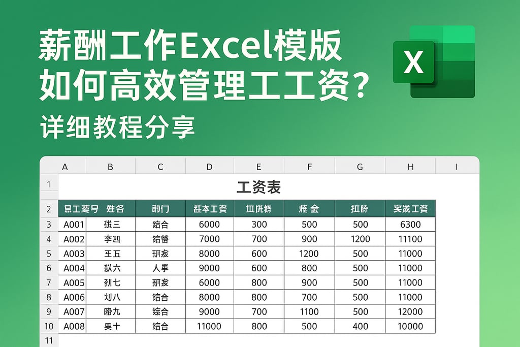 薪酬工作excel模板如何高效管理员工工资？详细教程分享