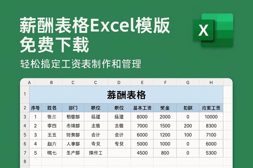 薪酬表格excel模板免费下载，轻松搞定工资表制作和管理