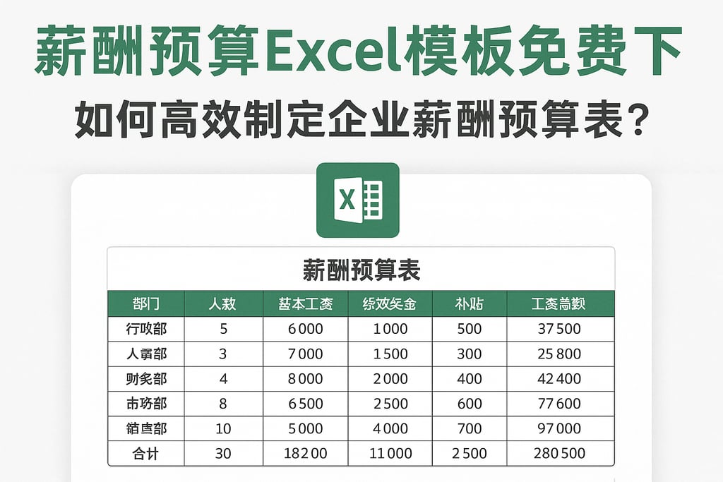 薪酬预算excel模板免费下载，如何高效制定企业薪酬预算表？