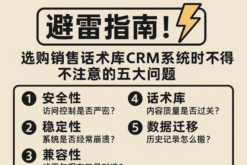 避雷指南！选购销售话术库CRM系统时不得不注意的五大问题