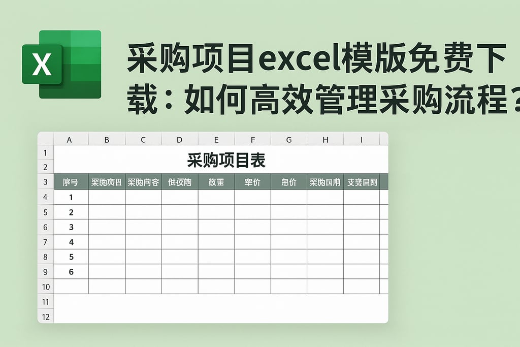 采购项目excel模板免费下载，如何高效管理采购流程？