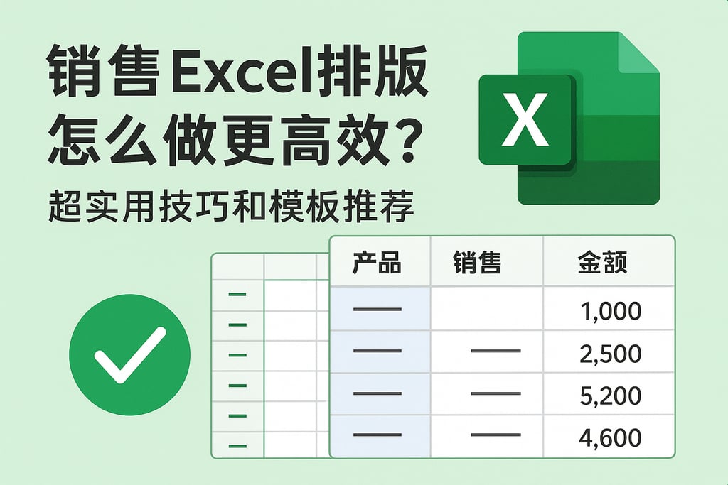 销售Excel排版怎么做更高效？超实用技巧和模板推荐