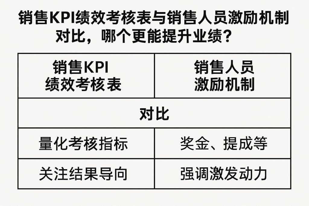 销售KPI绩效考核表与销售人员激励机制对比，哪个更能提升业绩？