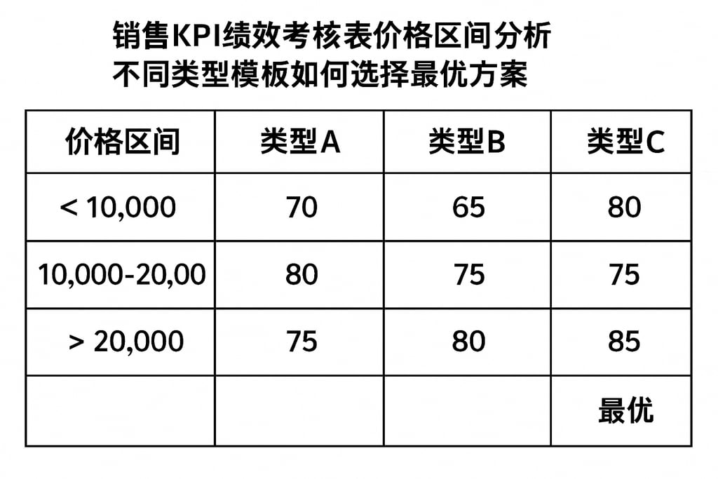 销售KPI绩效考核表价格区间分析，不同类型模板如何选择最优方案