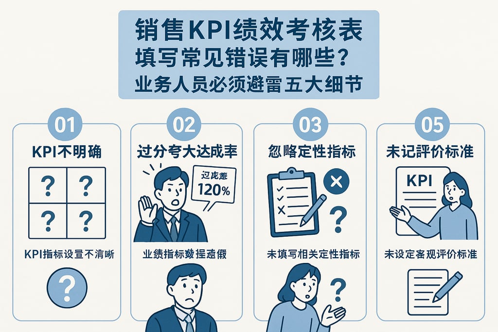 销售KPI绩效考核表填写常见错误有哪些？业务人员必须避雷的五大细节