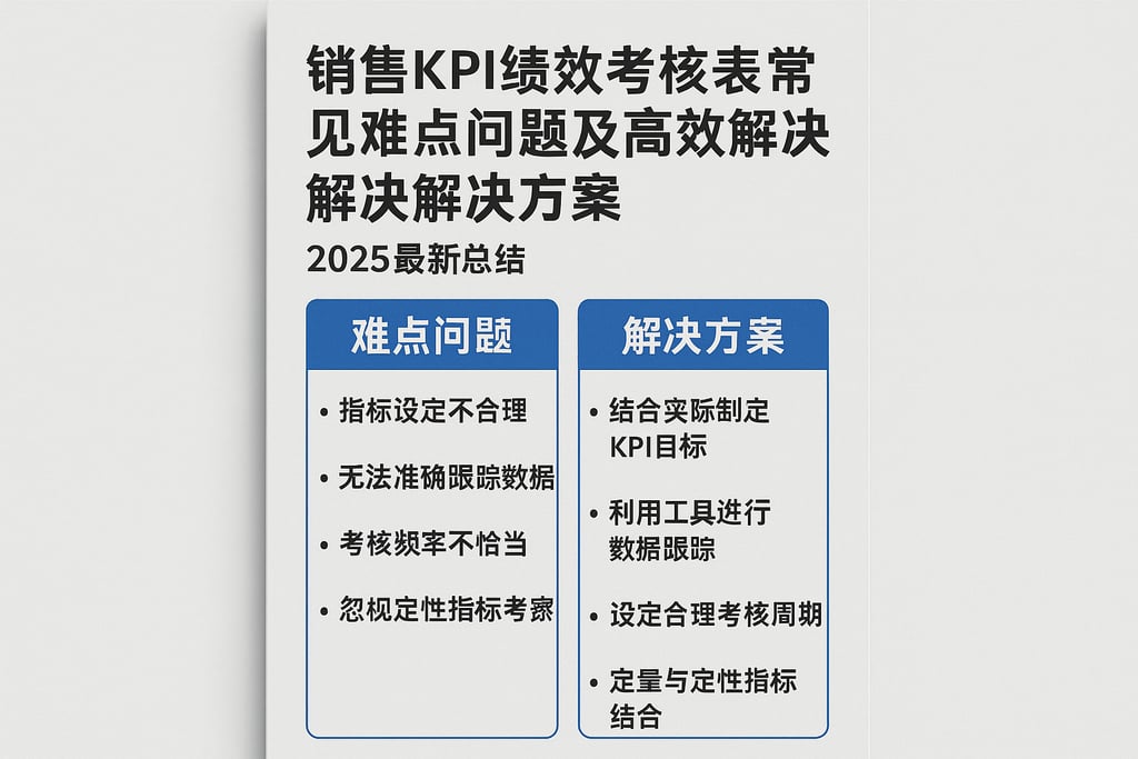 销售KPI绩效考核表常见难点问题及高效解决方案，2025最新总结