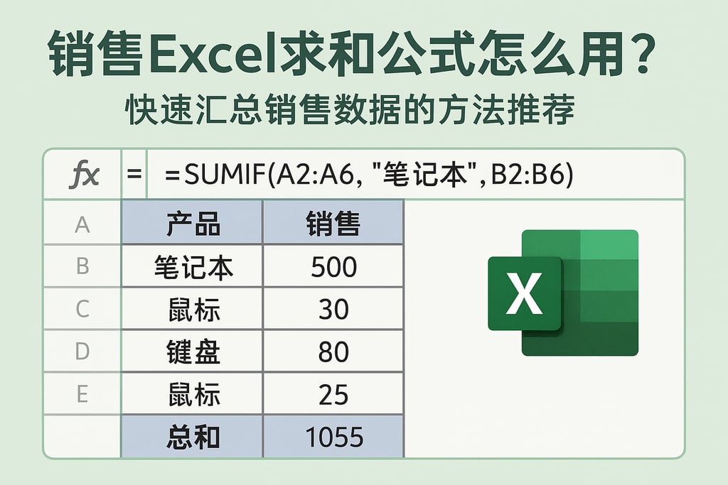 销售excel求和公式怎么用？快速汇总销售数据的方法推荐