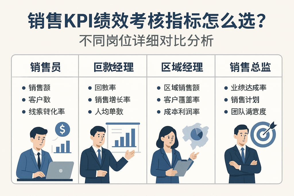 销售kpi绩效考核指标怎么选？不同岗位详细对比分析
