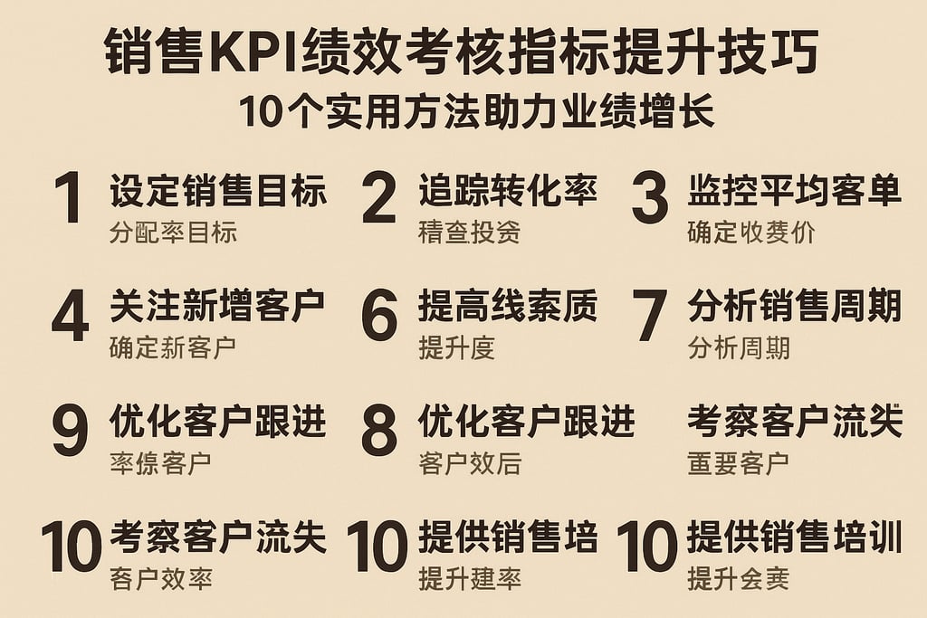 销售kpi绩效考核指标提升技巧，10个实用方法助力业绩增长