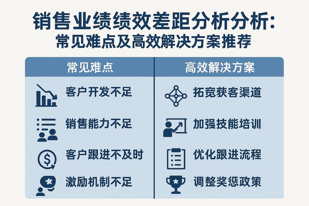 销售业绩绩效差距分析：常见难点及高效解决方案推荐
