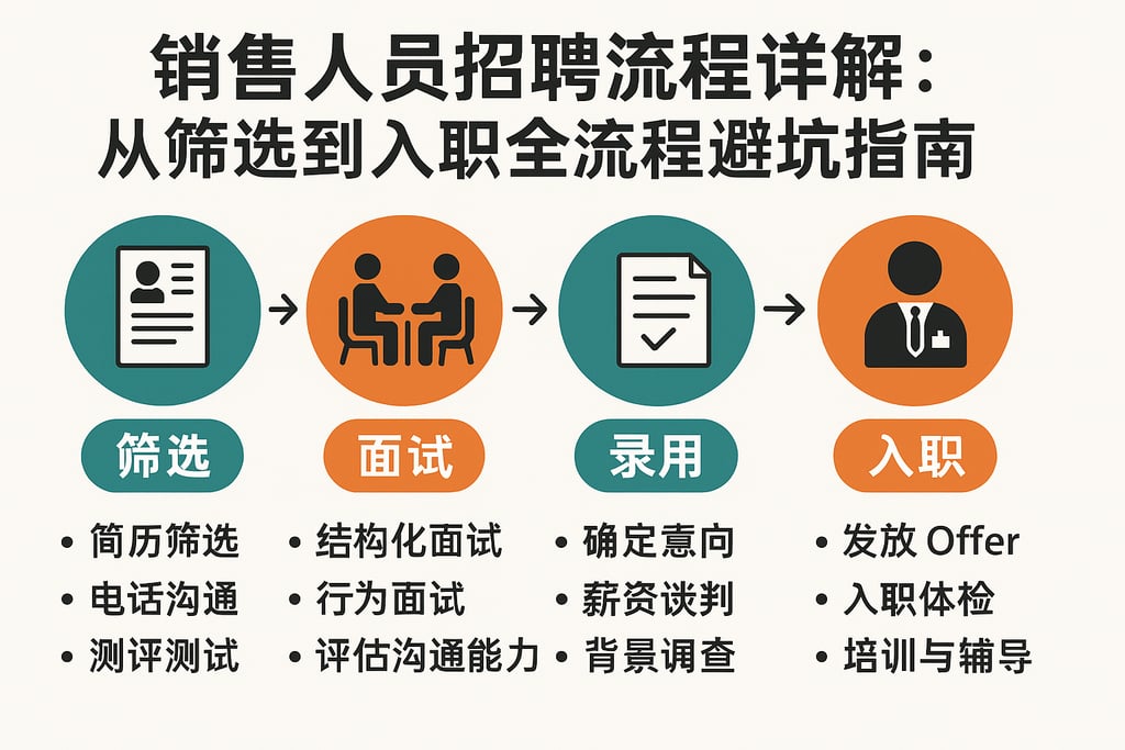 销售人员招聘流程详解：从筛选到入职全流程避坑指南