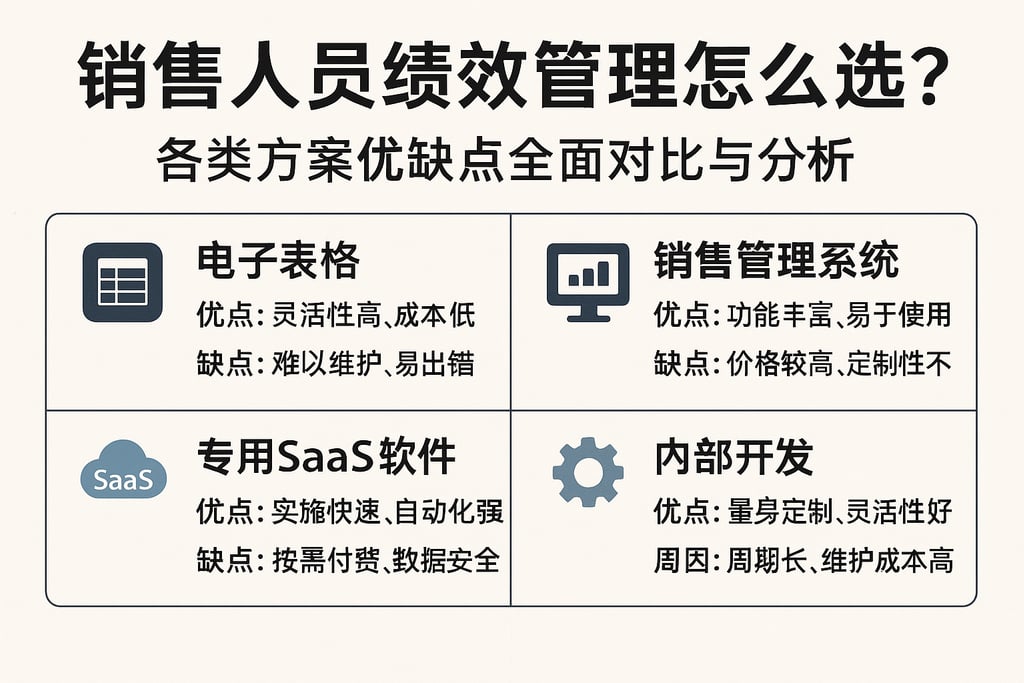 销售人员绩效管理怎么选？各类方案优缺点全面对比与分析
