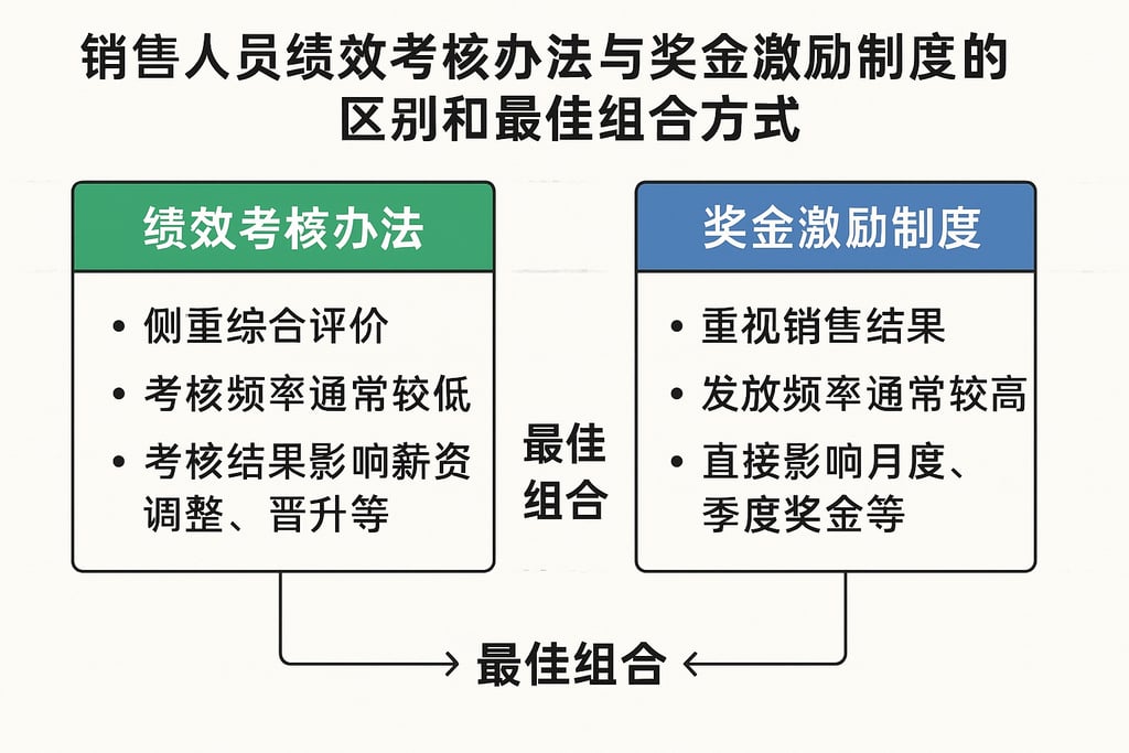 销售人员绩效考核办法与奖金激励制度的区别和最佳组合方式