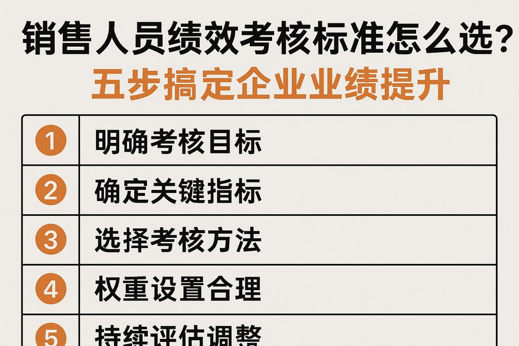 销售人员绩效考核标准怎么选？五步搞定企业业绩提升