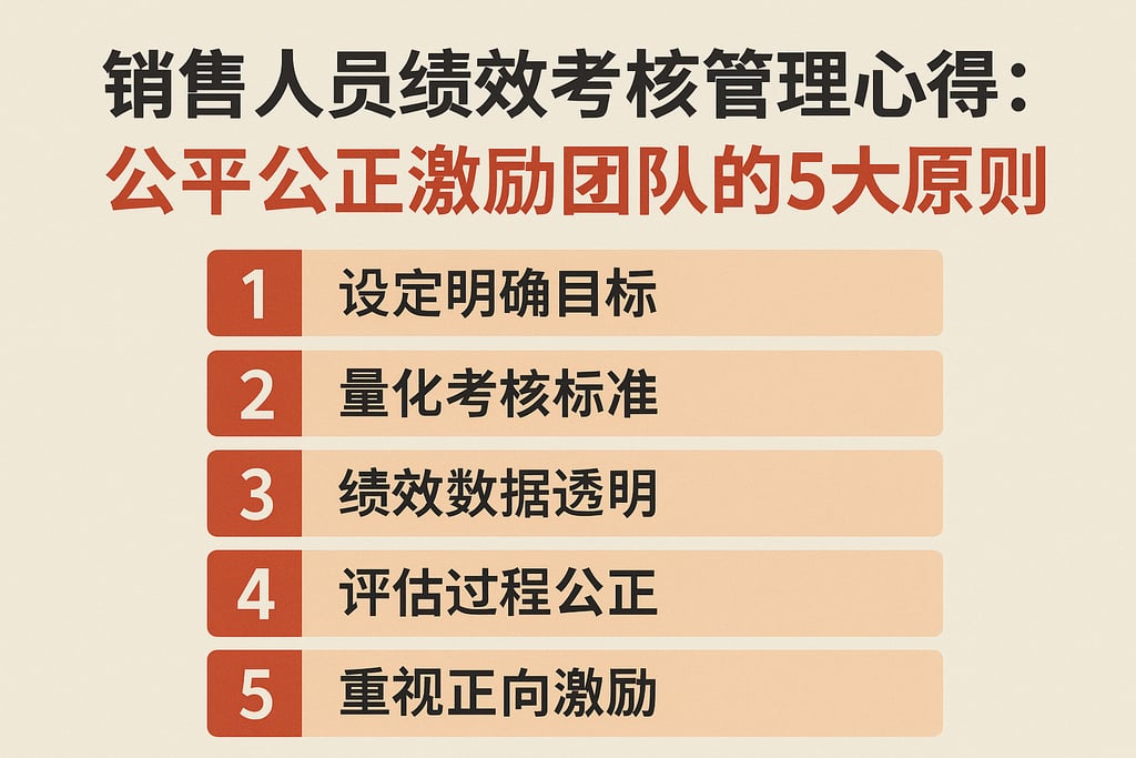 销售人员绩效考核管理心得：公平公正激励团队的5大原则