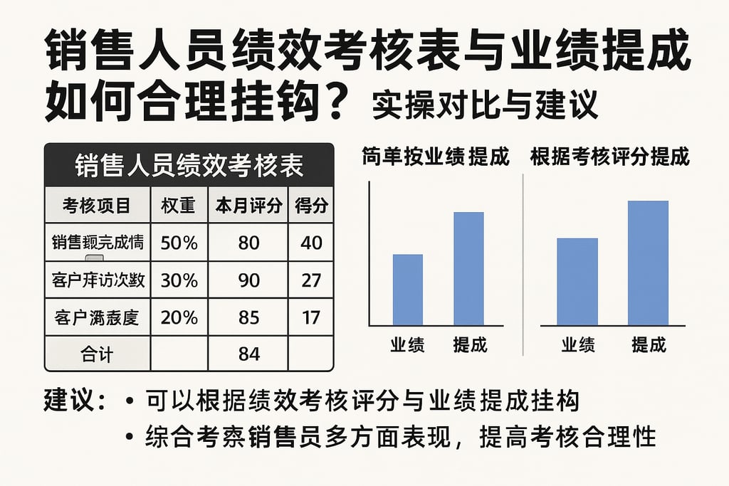 销售人员绩效考核表与业绩提成如何合理挂钩？实操对比与建议