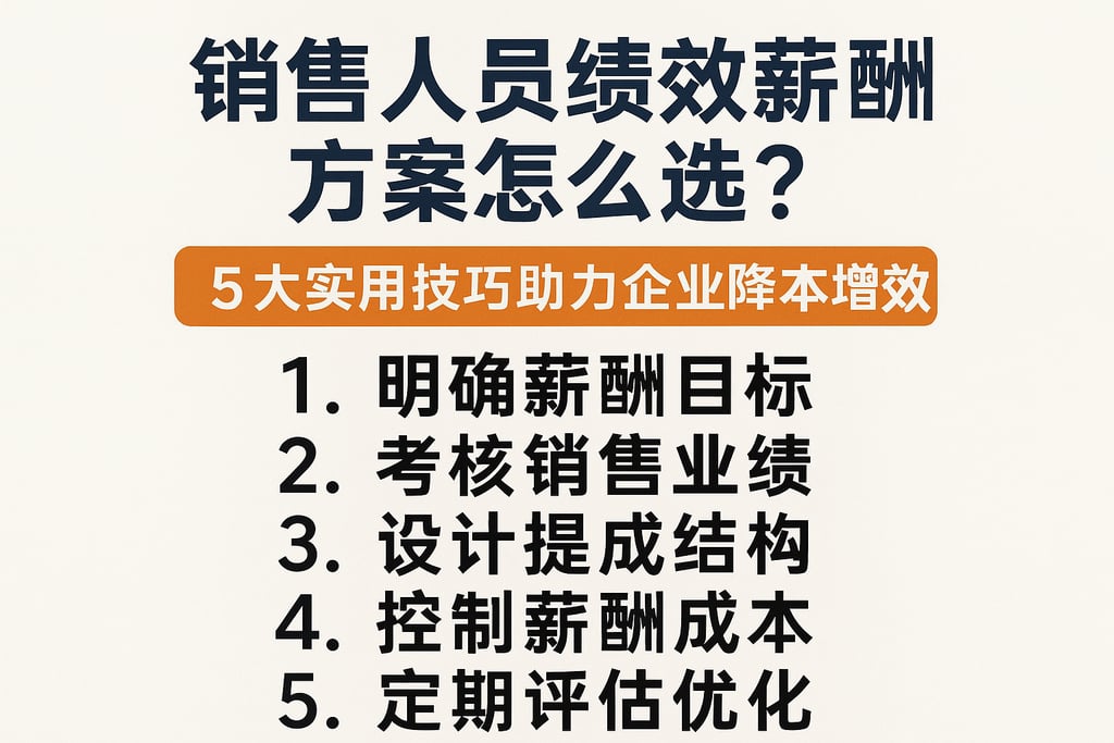 销售人员绩效薪酬方案怎么选？5大实用技巧助力企业降本增效