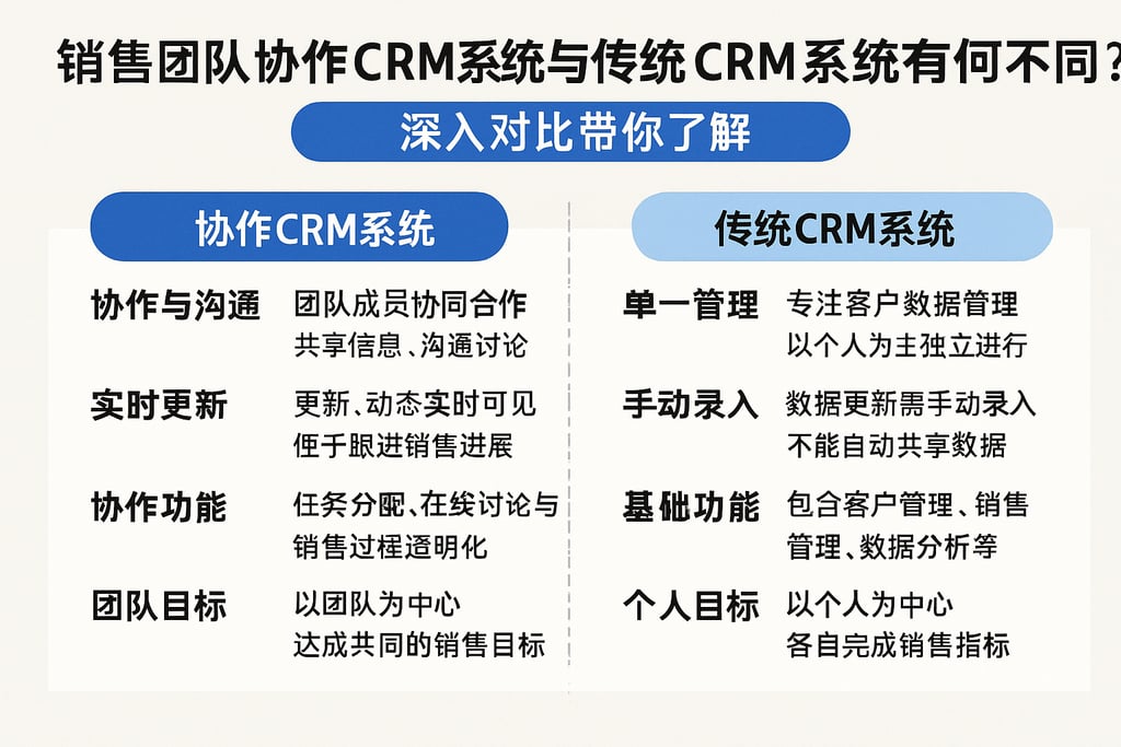 销售团队协作CRM系统与传统CRM系统有何不同？深入对比带你了解