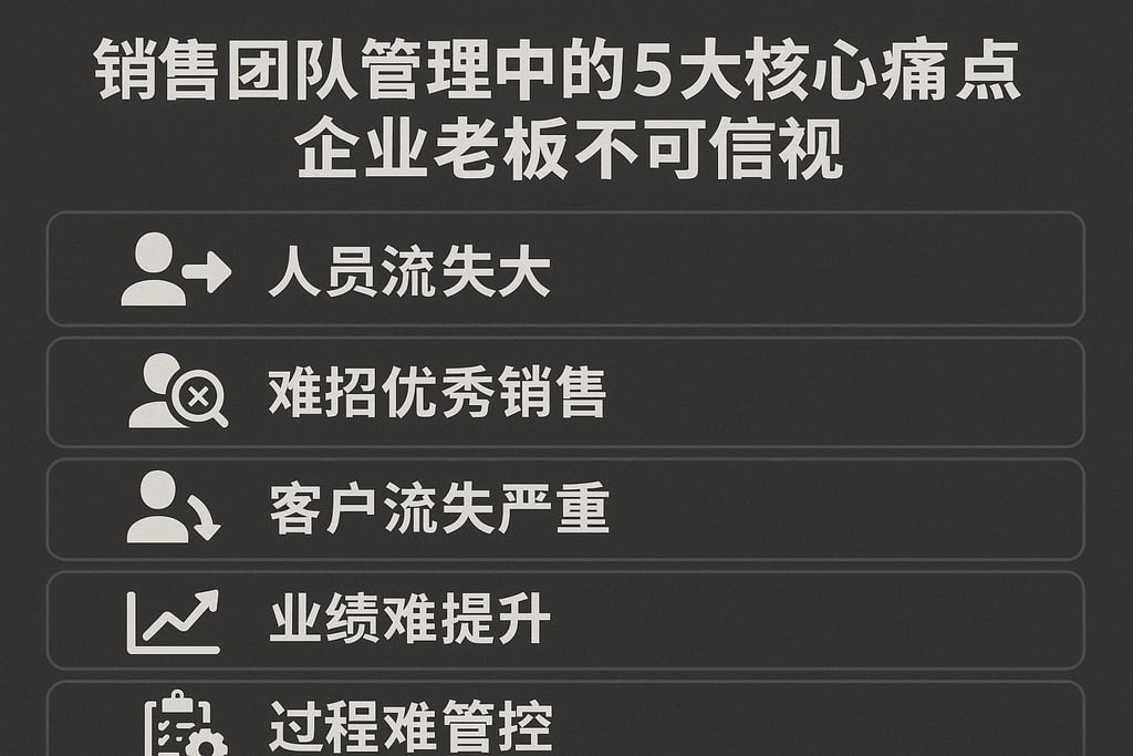 销售团队管理中的5大核心痛点，企业老板不可忽视