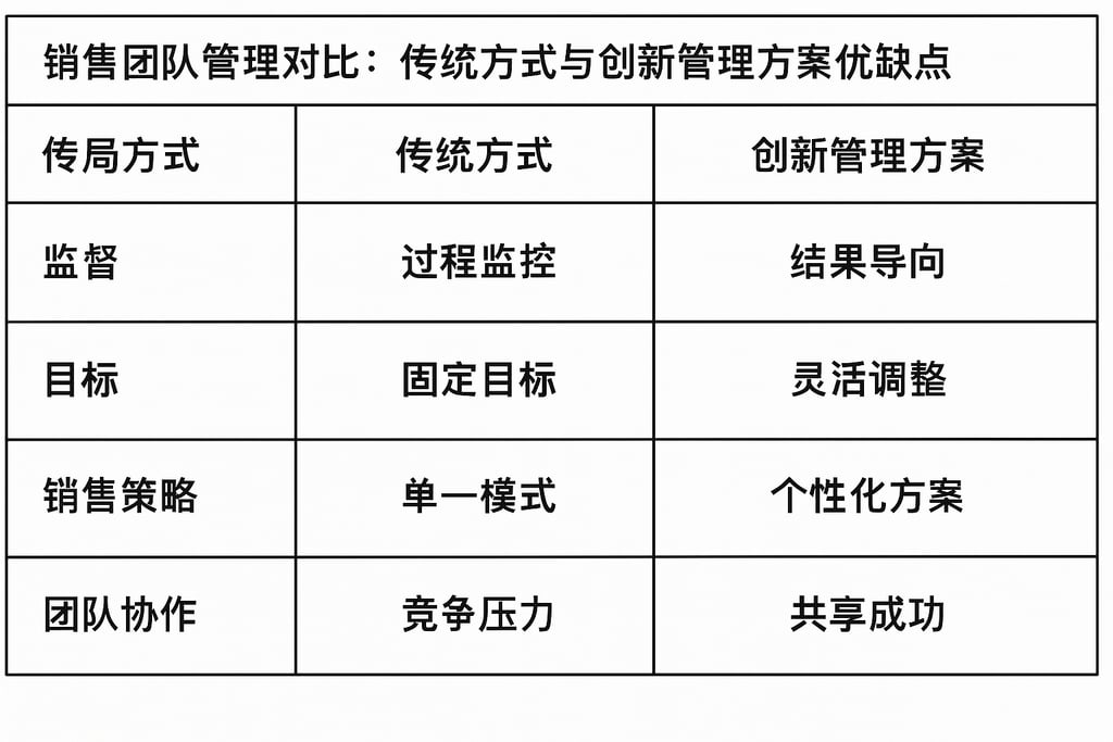 销售团队管理对比：传统方式与创新管理方案优缺点