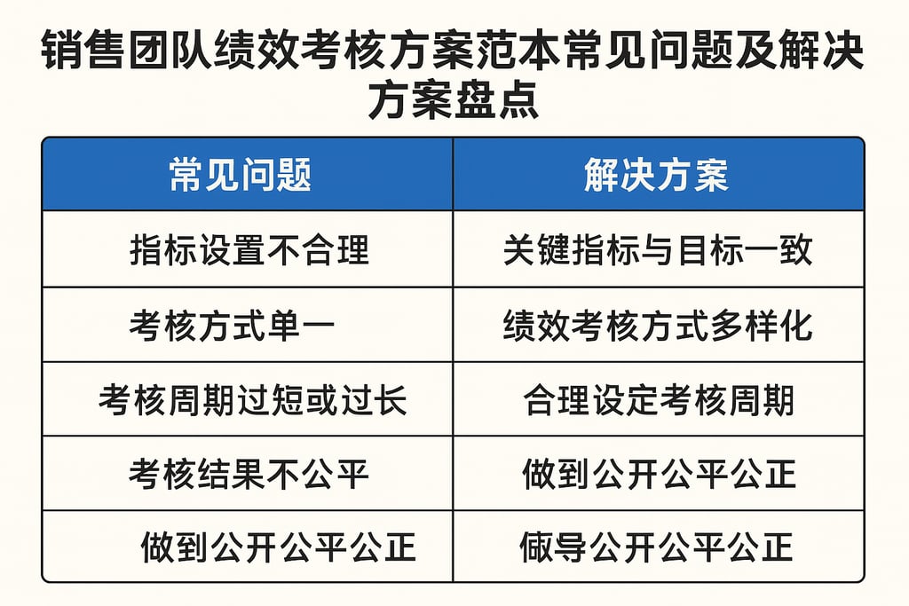 销售团队绩效考核方案范本常见问题及解决方案盘点
