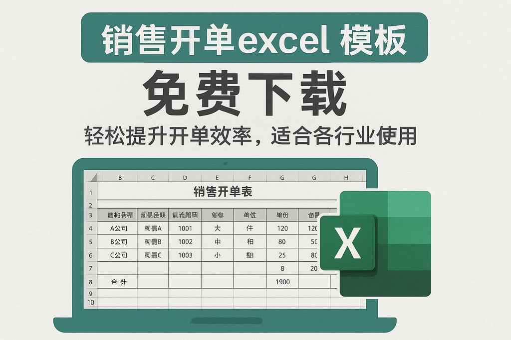 销售开单excel模板免费下载，轻松提升开单效率，适合各行业使用