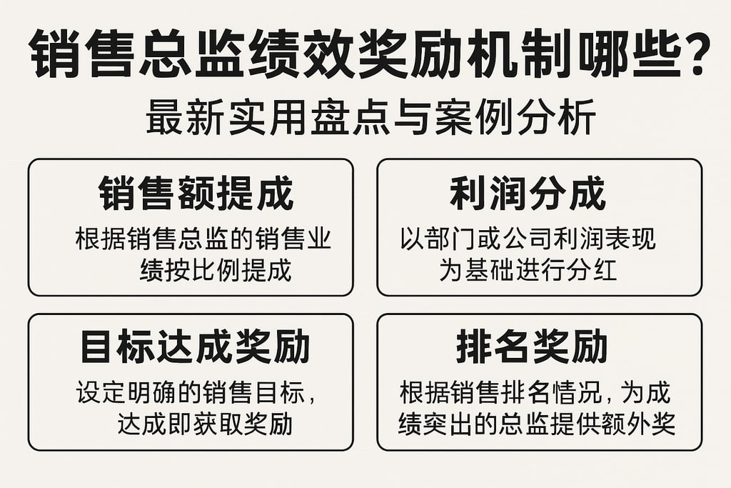 销售总监绩效奖励机制有哪些？最新实用盘点与案例分析