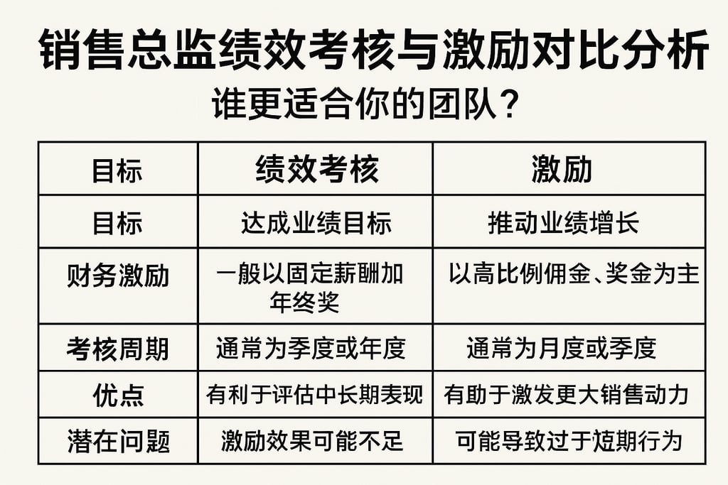 销售总监绩效考核与激励对比分析，谁更适合你的团队？