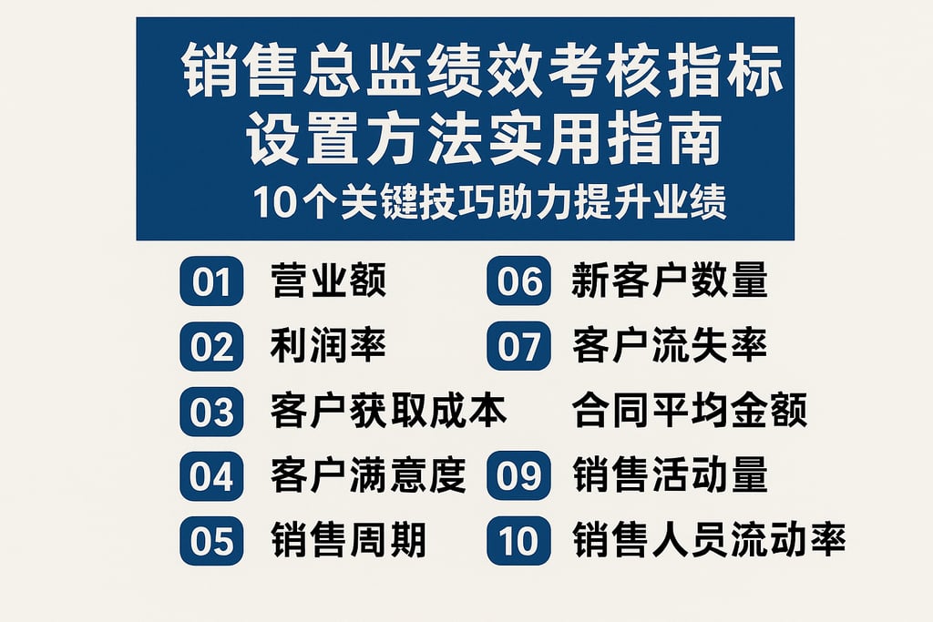 销售总监绩效考核指标设置方法实用指南，10个关键技巧助力提升业绩