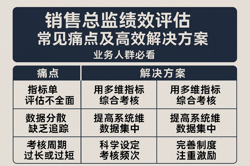 销售总监绩效评估常见痛点及高效解决方案，业务人群必看