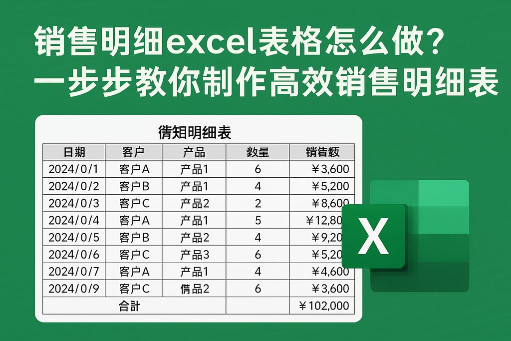 销售明细excel表格怎么做？一步步教你制作高效销售明细表